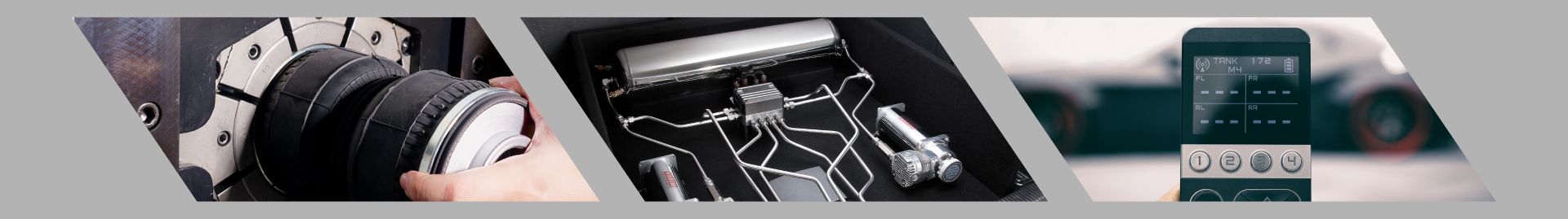 Air suspension components: air spring, valve block and controller