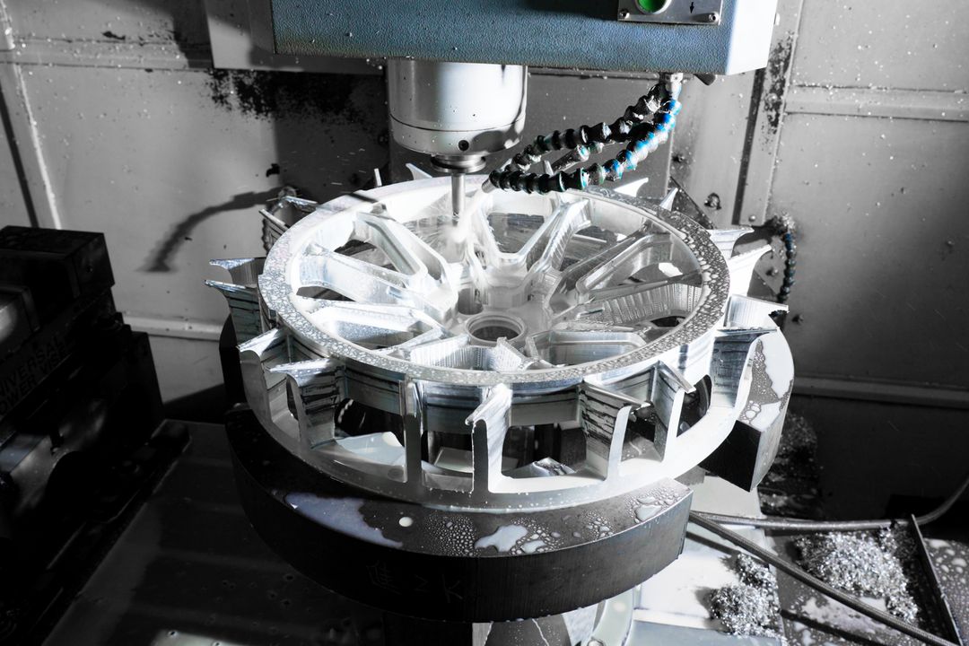 CNC machining a forged wheel