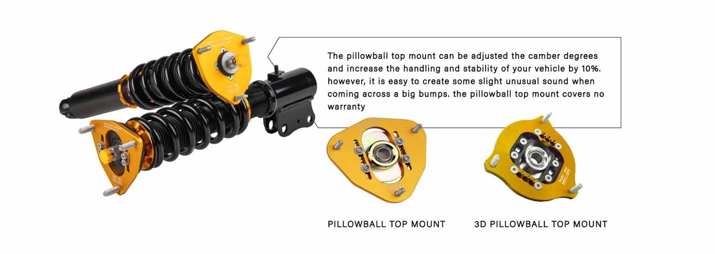 Pillowball top mount and 3D pillowball top mount