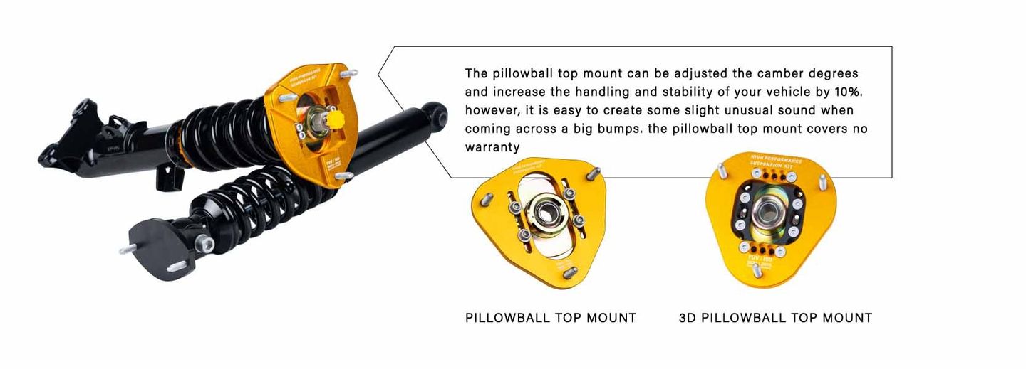 Pillowball top mount and 3D pillowball top mount