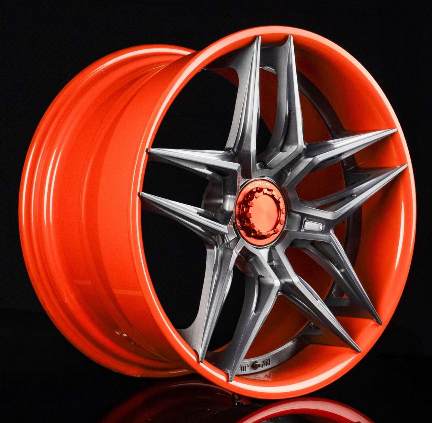 SN series wheel with an orange anodized nut